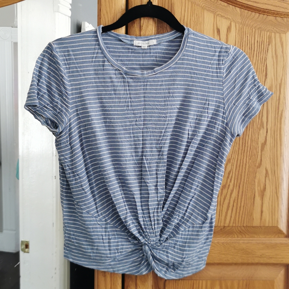 Striped blue crop top